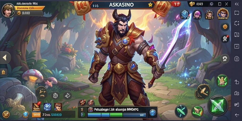 Screenshot dari gameplay seru <strong>ASKASINO</strong> menampilkan pertempuran epik di dunia MMORPG.