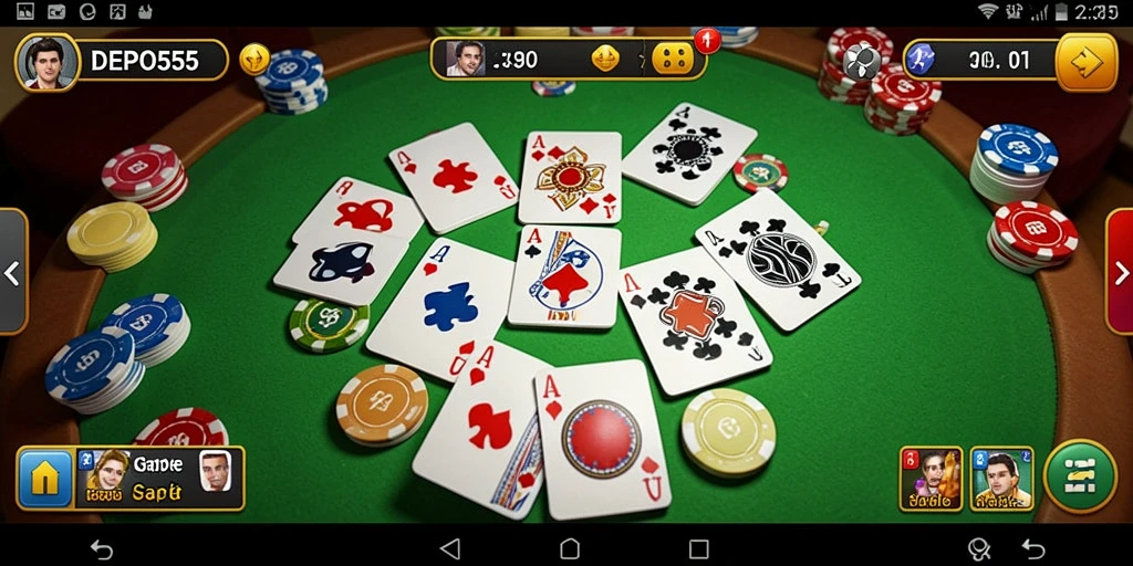 Tampilan gameplay seru dalam game Gaple DEPO555.