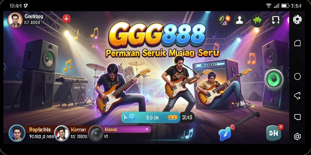 Screenshot GGG888 menampilkan gameplay musik yang seru dan interaktif.