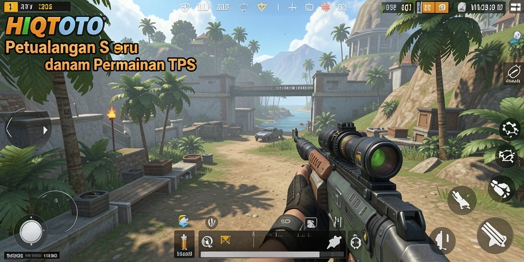 Tampilan seru gameplay TPS HQTOTO di battlefield.