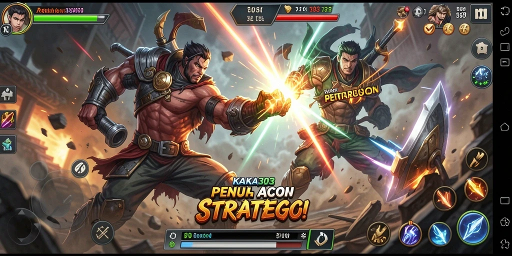Tampilan seru dari gameplay pertarungan di KAKA303.