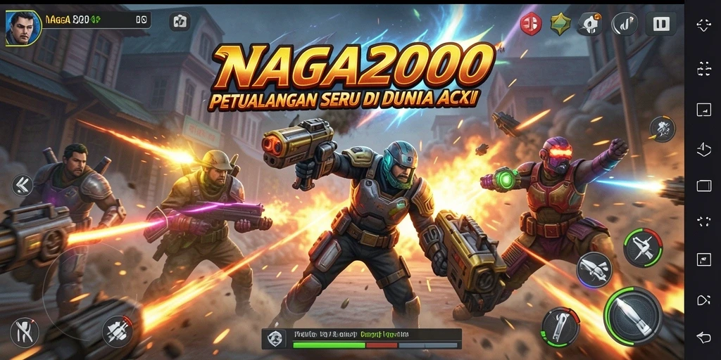 Screenshot gameplay NAGA2000 dengan pemandangan aksi yang mendebarkan.