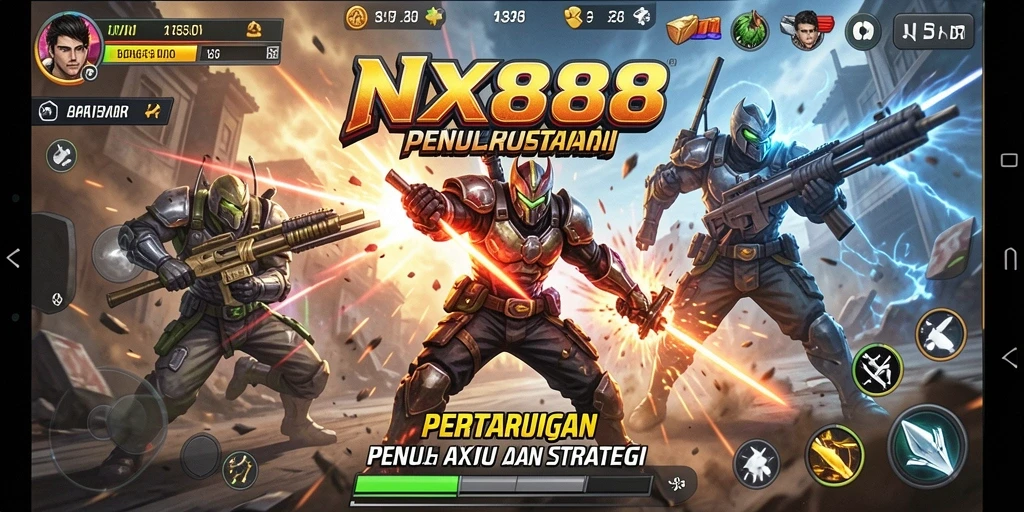 Tampilan screenshot gameplay NX888 menampilkan aksi pertarungan yang intens.
