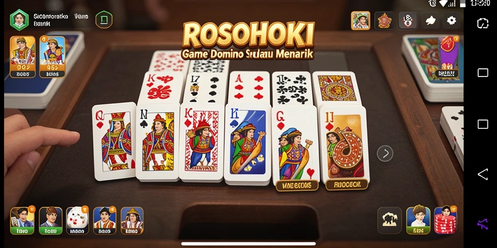 Tampilan gameplay menarik ROSOHOKI saat bermain Domino.