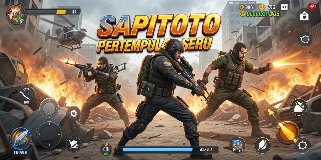 Tampilan aksi seru saat karakter bertarung di SAPITOTO.