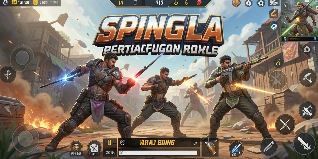 Screenshot SPINGILA menunjukkan aksi seru dalam game Battle Royale.