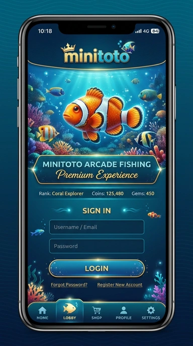 Tampilan utama aplikasi minitoto yang intuitif.
